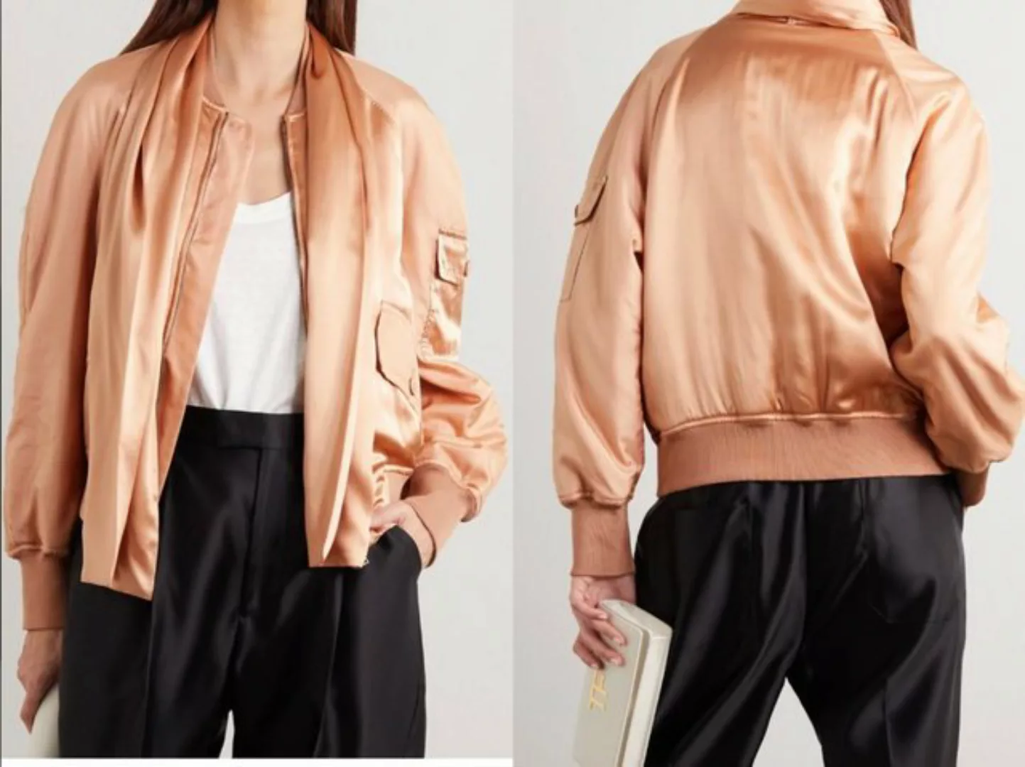 Tom Ford Bomberjacke TOM FORD Draped Silk Satin Bomber Jacket Jacke Blouson günstig online kaufen