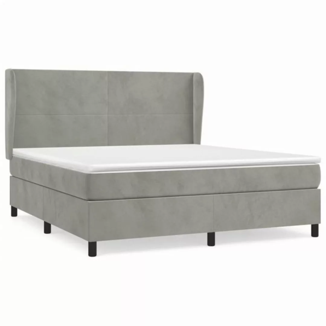 vidaXL Boxspringbett Boxspringbett mit Matratze Dunkelgrau 180x200 cm Samt günstig online kaufen