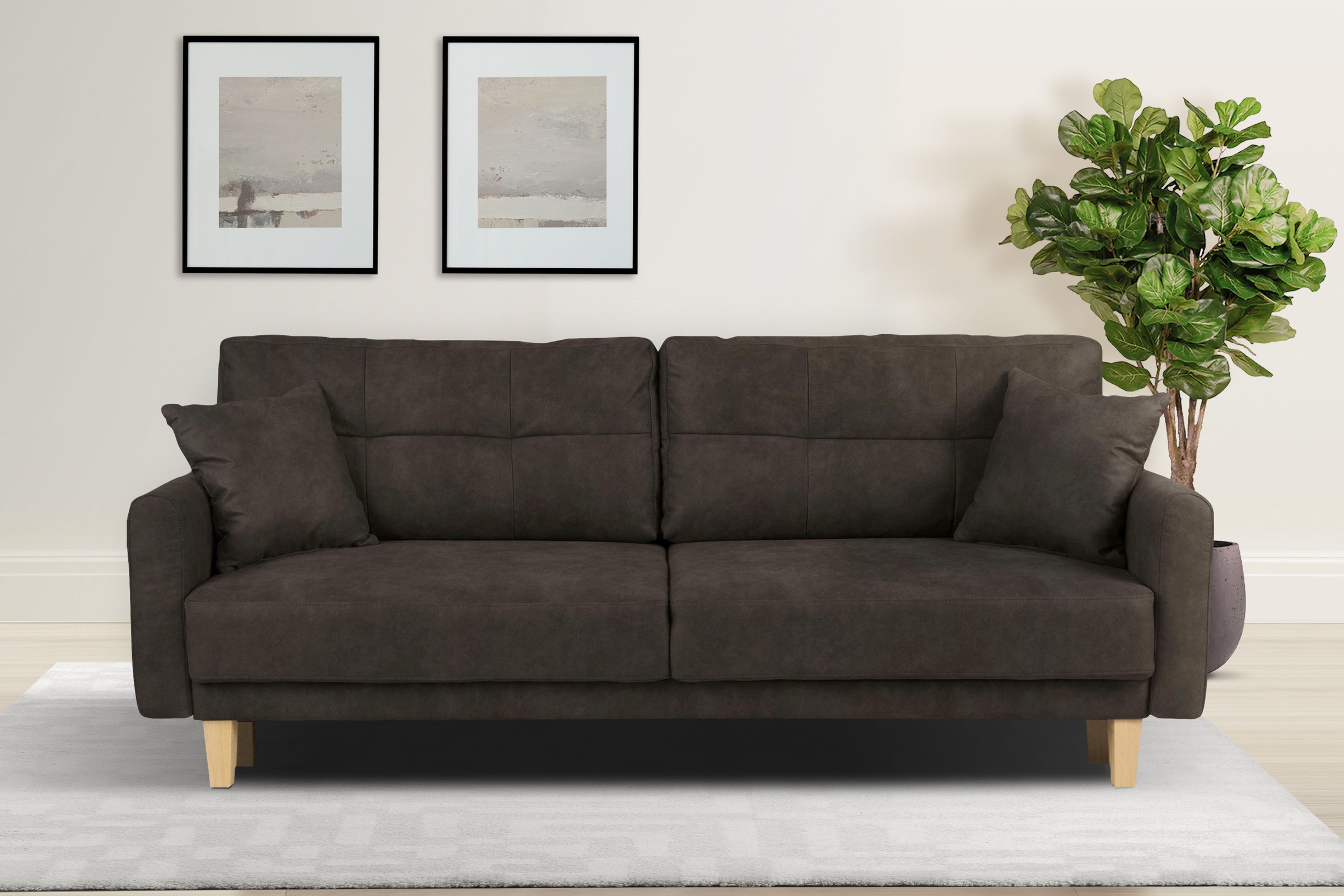 Home affaire 3-Sitzer "TRIPLO optionale Schlafsofa mit Bettkasten, Maße B/T günstig online kaufen