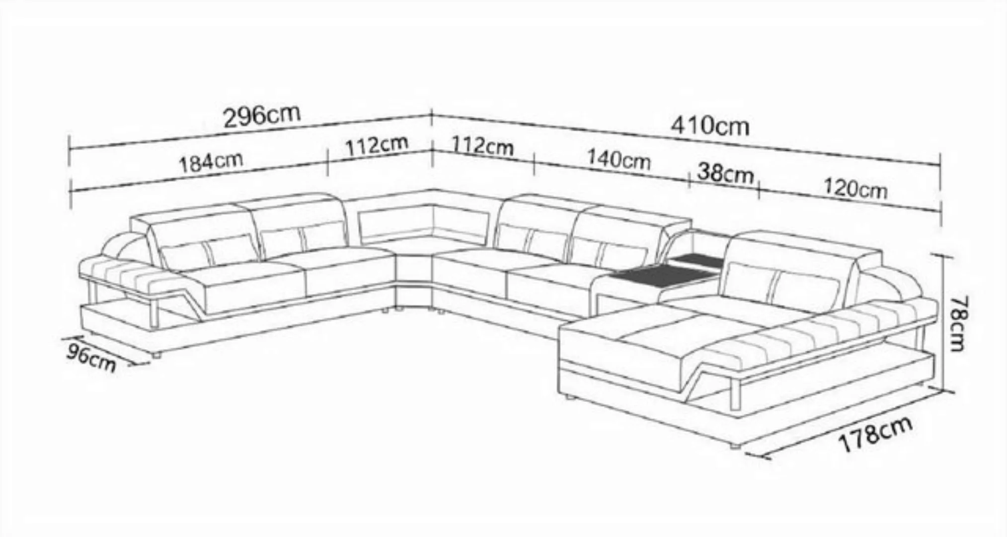 JVmoebel Ecksofa Designer Wohnlandschaft U-Form Couch Ecksofa Polster, Made günstig online kaufen