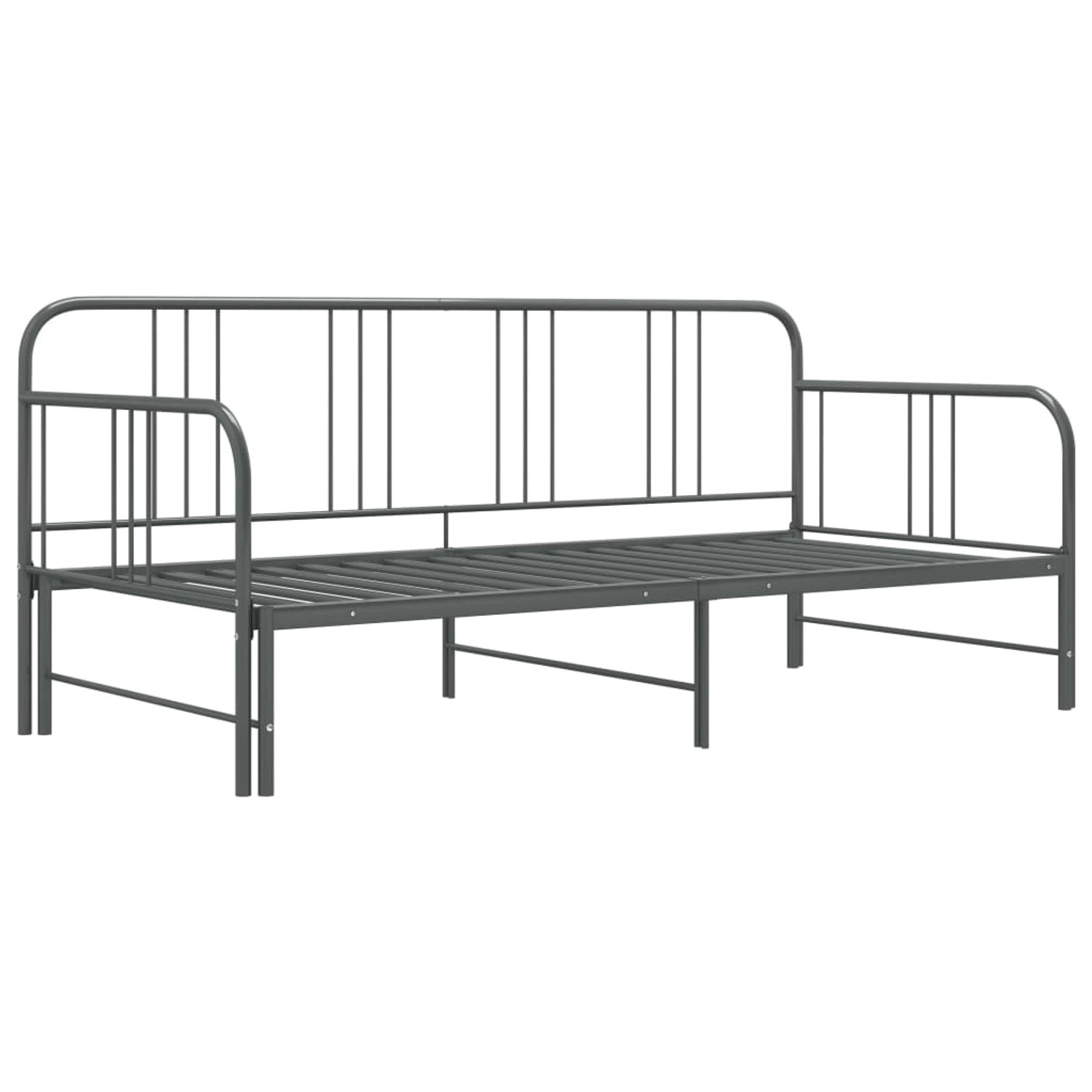 Ausziehsofa Bettgestell Grau Metall 90x200 Cm günstig online kaufen