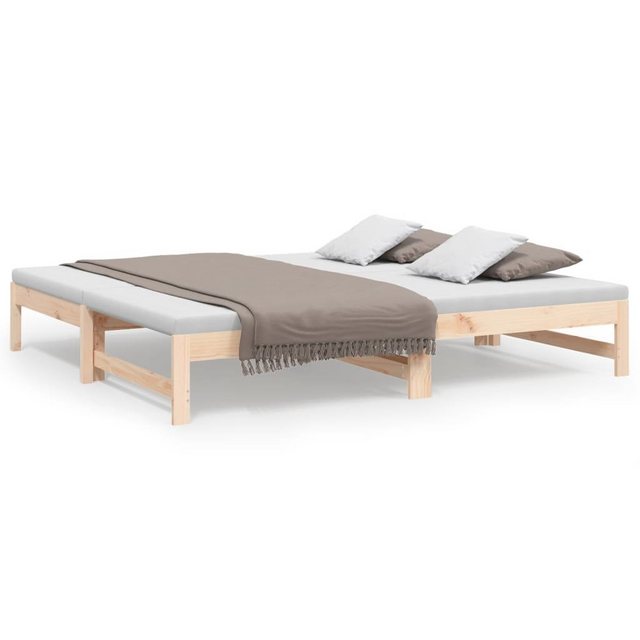 furnicato Bett Tagesbett Ausziehbar 2x(75x190) cm Massivholz Kiefer (1-tlg) günstig online kaufen