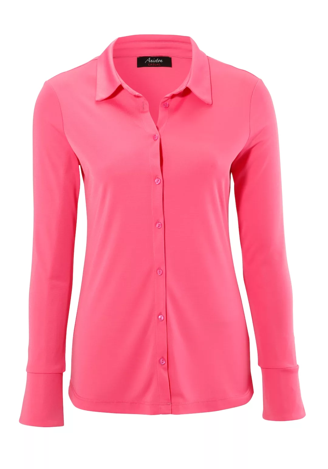 Aniston CASUAL Hemdbluse in strukturierter Jersey-Crepé-Qualität günstig online kaufen