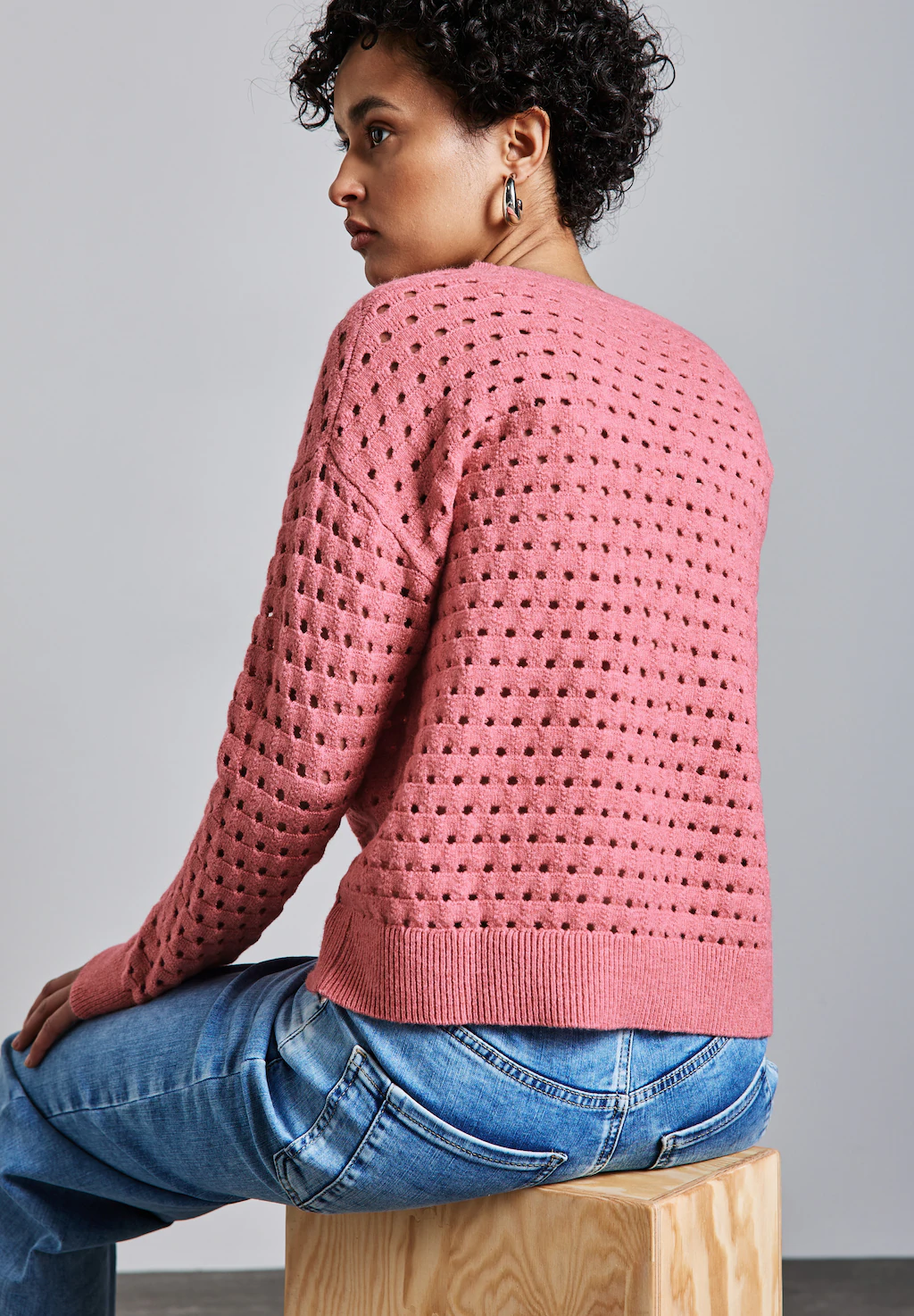 STREET ONE Strickpullover mit Lochmuster günstig online kaufen