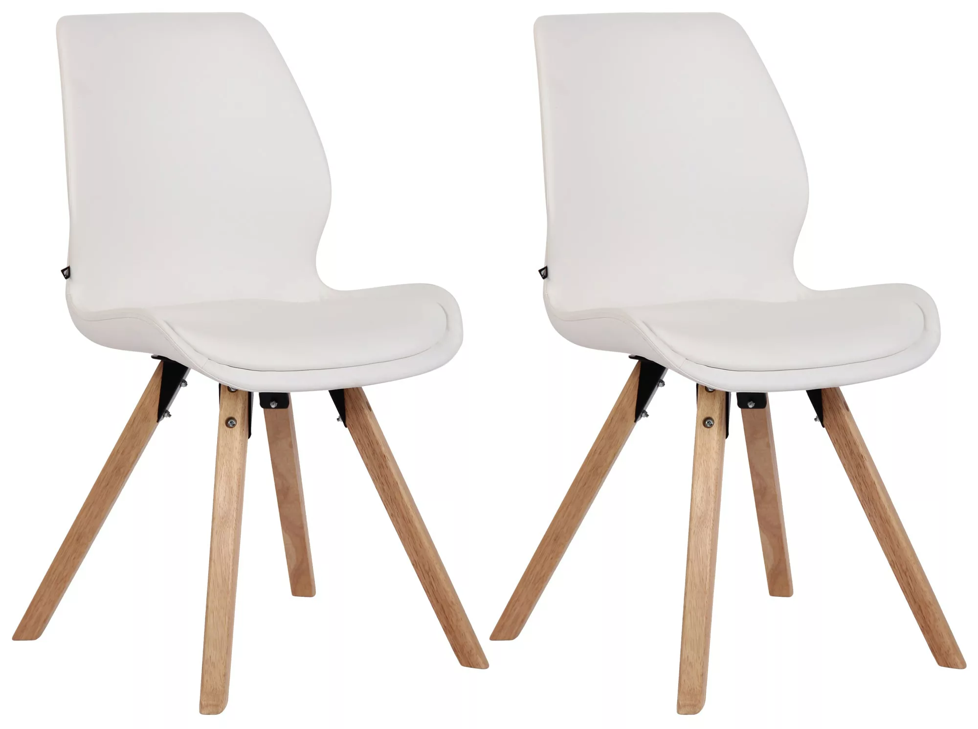 2er Set Stuhl Luna Kunstleder Weiß günstig online kaufen