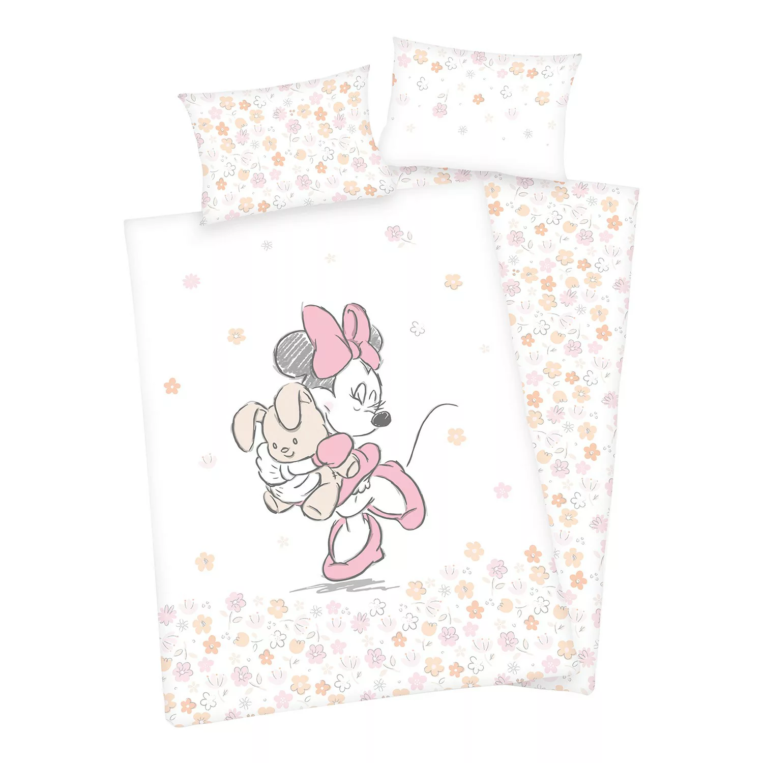 home24 Herding Bettwäsche Minnie Mouse Cuddle Weiß/Rosa Baumwollstoff 100x0 günstig online kaufen