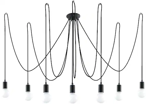 Sollux Lighting Kronleuchter Edison 7 Schwarz günstig online kaufen