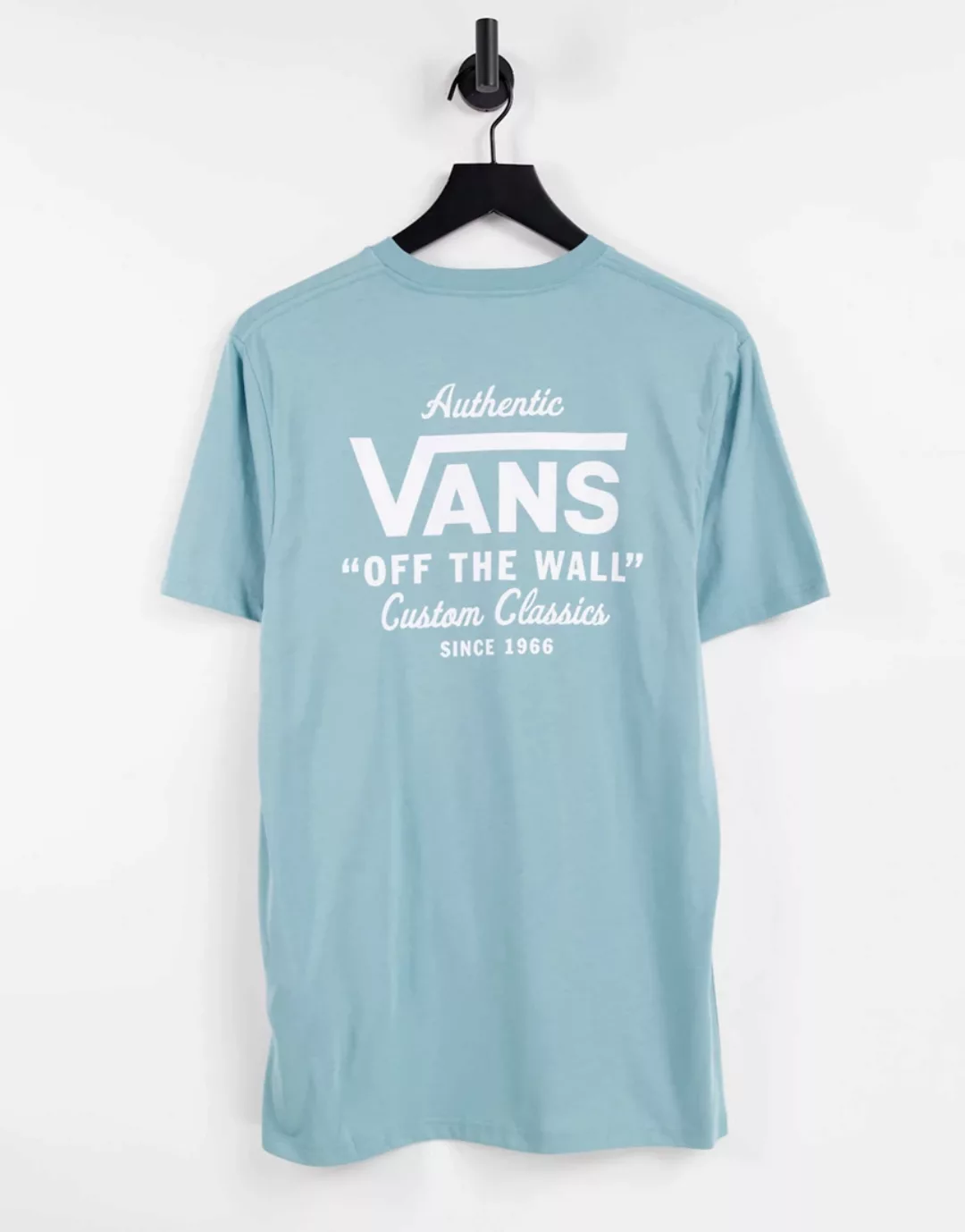 Vans – Holder Street II – T-Shirt in Blau mit Rückenprint günstig online kaufen