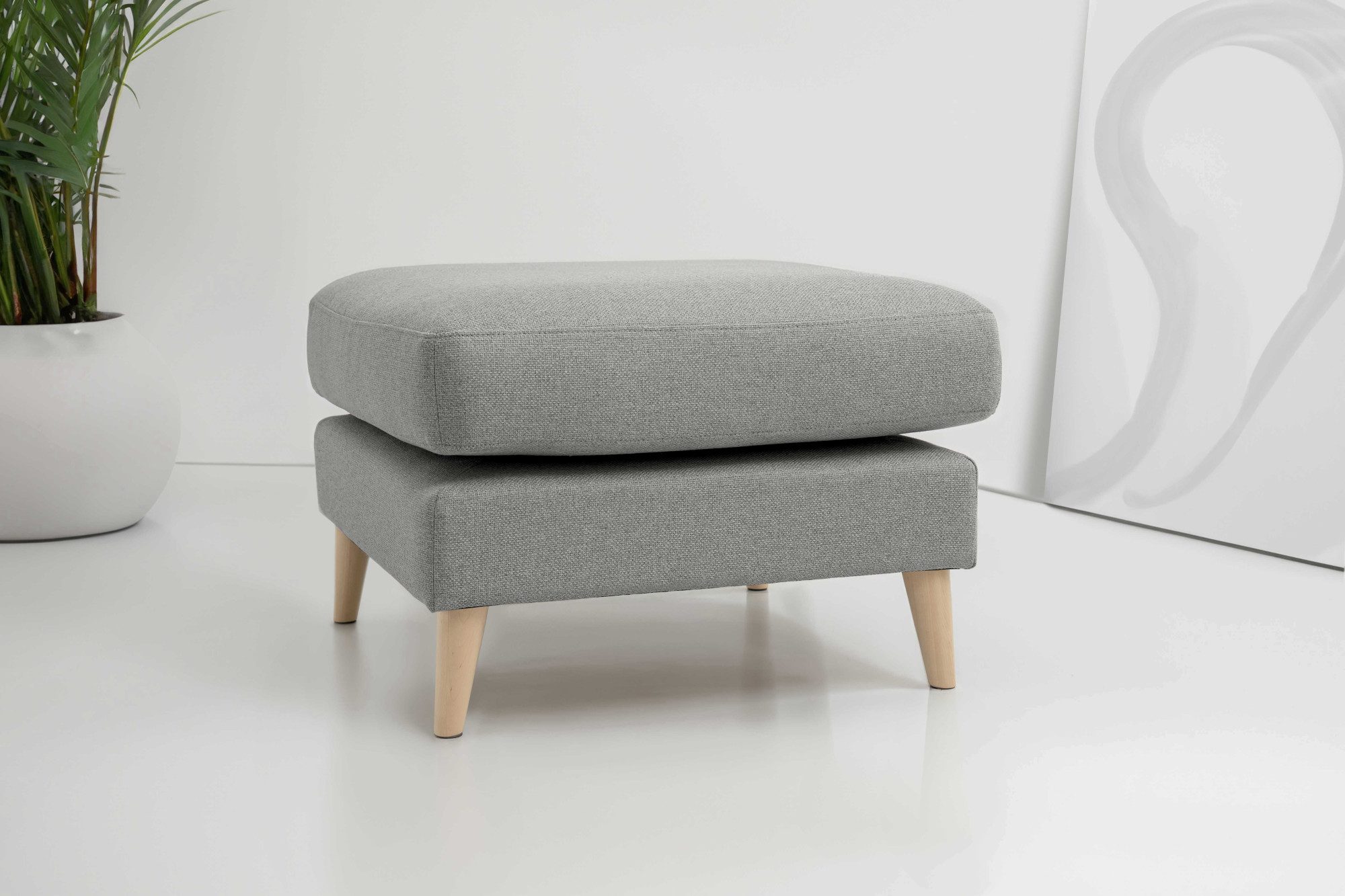 Home affaire Polsterhocker "MARSEILLE", Massivholzbeine Eiche, Landhausstil günstig online kaufen