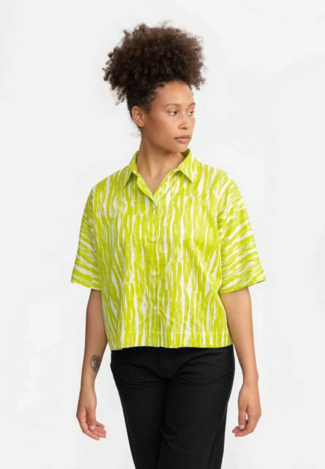 MELA Kurzarmbluse Damen Bluse kurzärmlig RINARA Knopfleiste günstig online kaufen