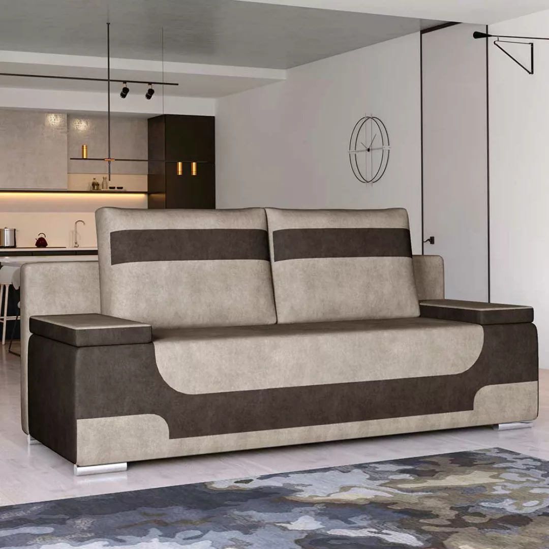 Couch Sofa in Braun und Beige günstig online kaufen