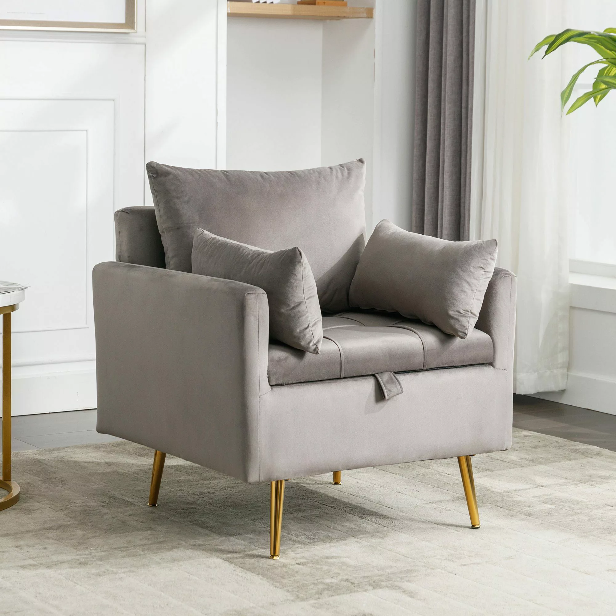 Merax Sessel mit Stauraum und goldenen günstig online kaufen