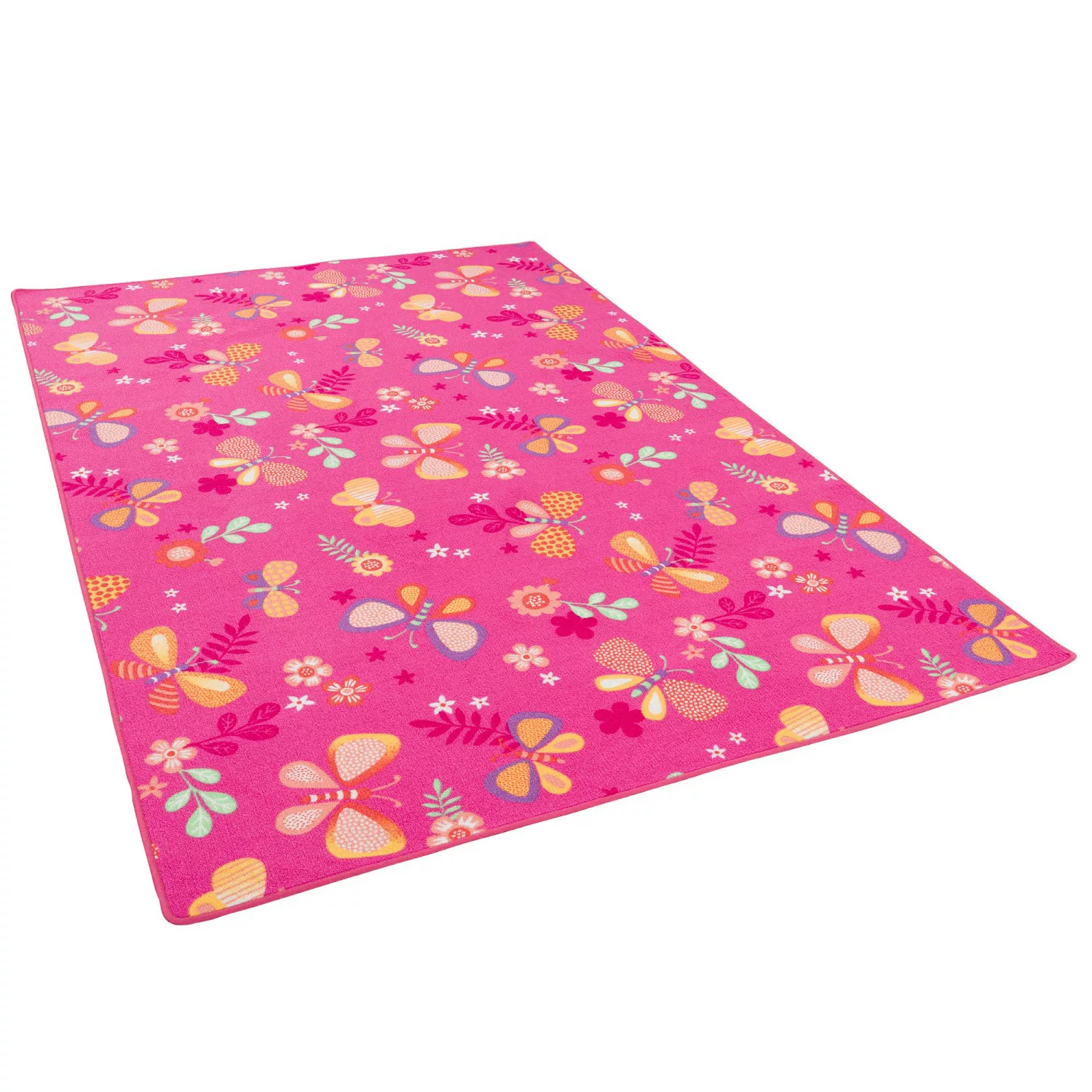 Snapstyle Kinder Spiel Teppich Schmetterling Pink 100x200cm günstig online kaufen