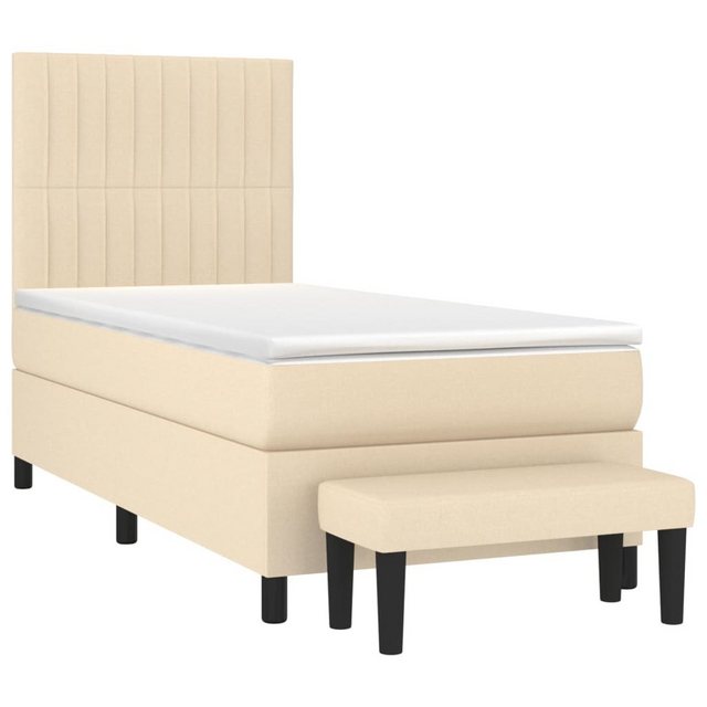 vidaXL Bett Boxspringbett mit Matratze Creme 80x200 cm Stoff günstig online kaufen