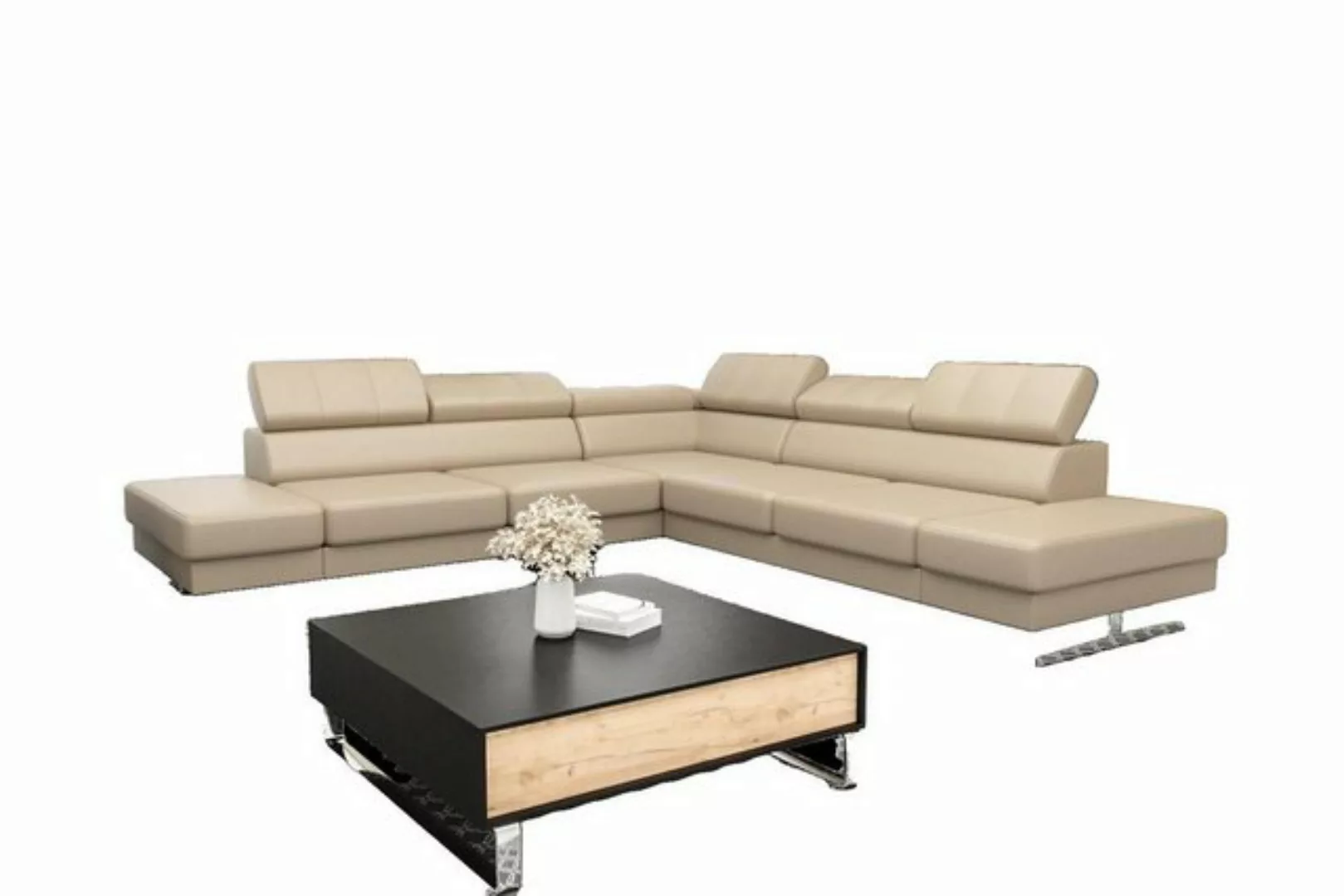 JVmoebel Ecksofa Designer Schwarzes L-Form Luxus Sofa Wohnzimmer Couch Text günstig online kaufen