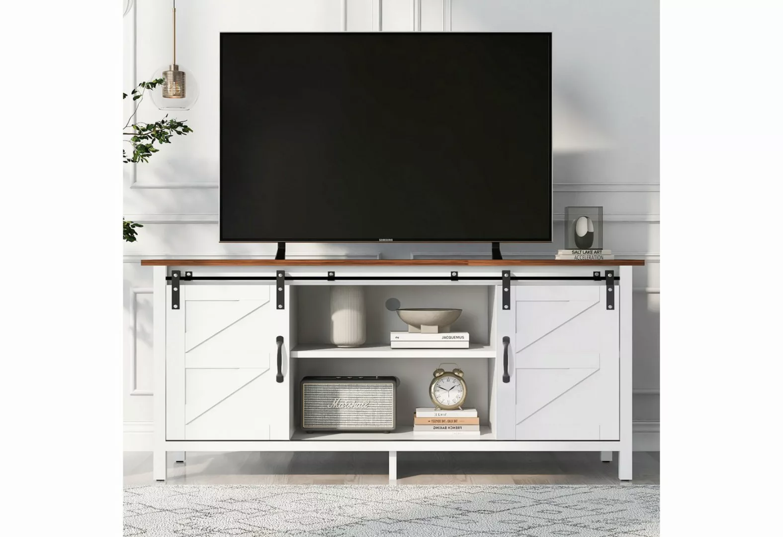 WISHDOR TV-Schrank Sideboard (mit 2 Schiebetüren, Küchenschrank, Stauraumsc günstig online kaufen