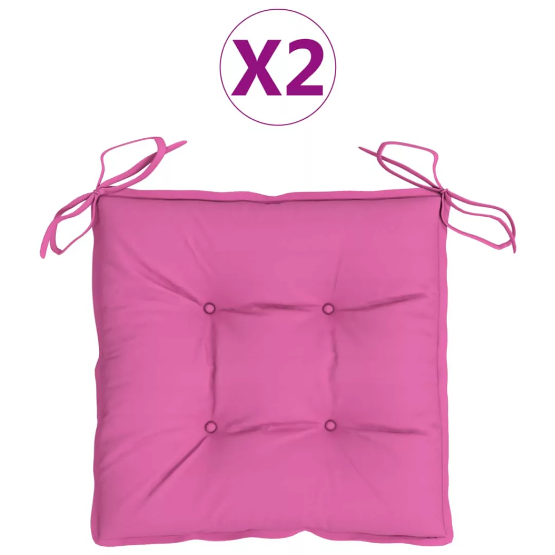 Vidaxl Stuhlkissen 2 Stk. Rosa 50x50x7 Cm Stoff günstig online kaufen