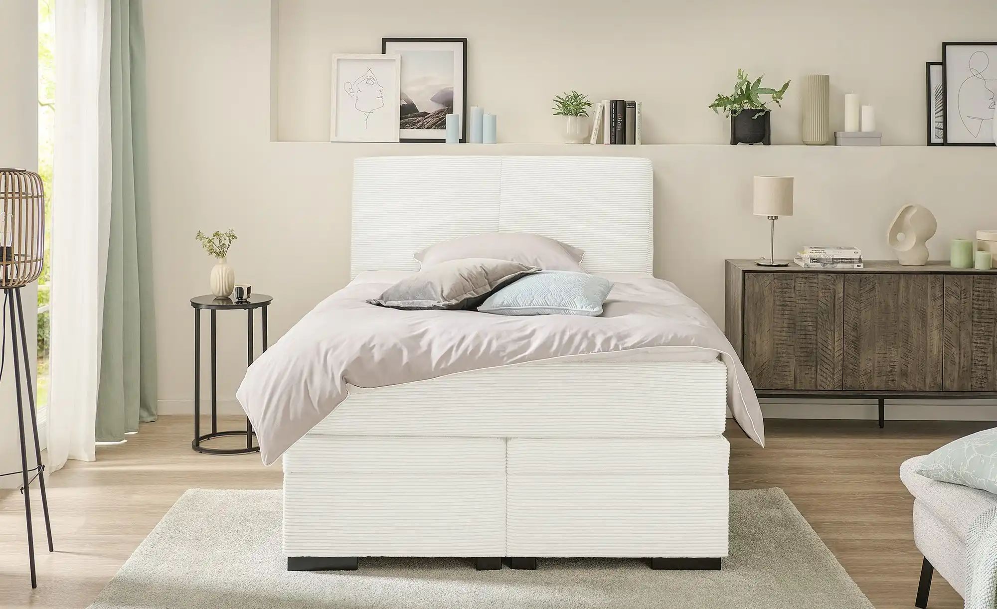 Boxi Boxspringbett mit Bettkasten Boxi Classic ¦ creme ¦ Maße (cm): B: 140 günstig online kaufen