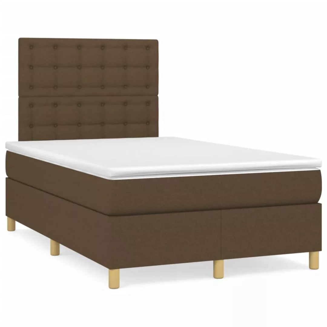 Vidaxl Boxspringbett Mit Matratze Dunkelbraun 120x200 Cm Stoff günstig online kaufen