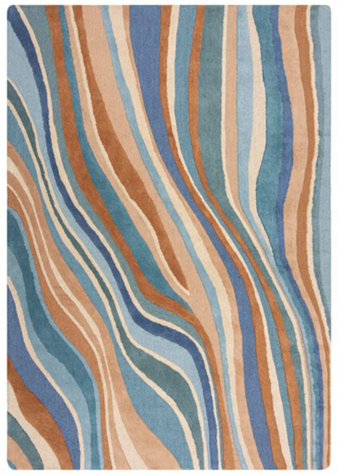 FLAIR RUGS Wollteppich »Abstract Flow«, rechteckig, 10 mm Höhe, Abstract Sw günstig online kaufen