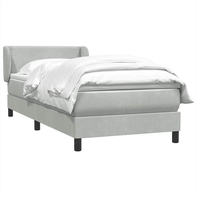 vidaXL Bett Boxspringbett mit Matratze Hellgrau 80x220 cm Samt günstig online kaufen