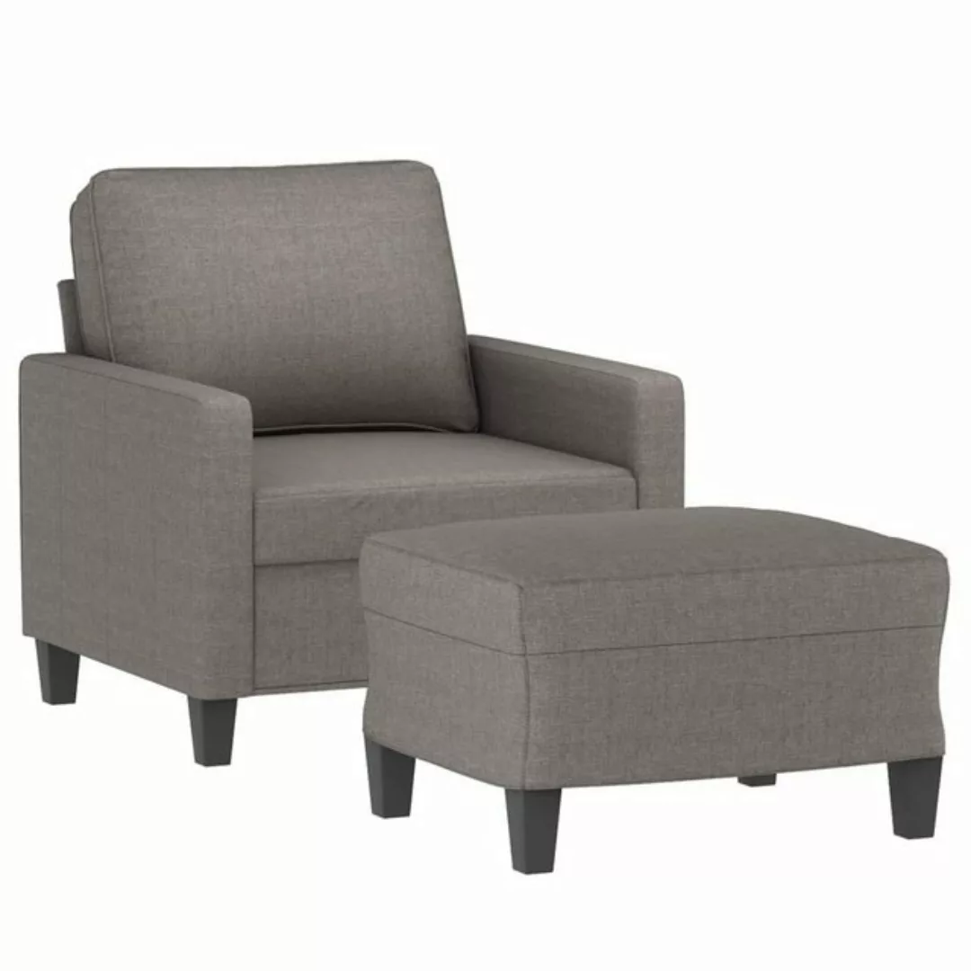 vidaXL Sofa Sessel mit Hocker Taupe 60 cm Stoff günstig online kaufen