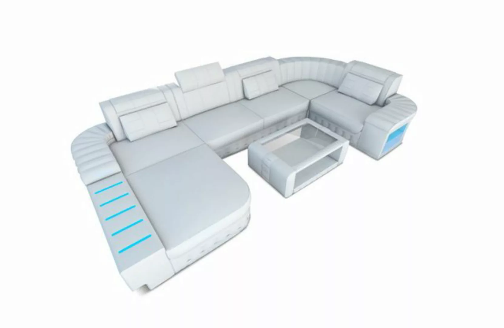 Sofa Dreams Wohnlandschaft Ledercouch Bellagio U Form Ledersofa Sofa Leder, günstig online kaufen