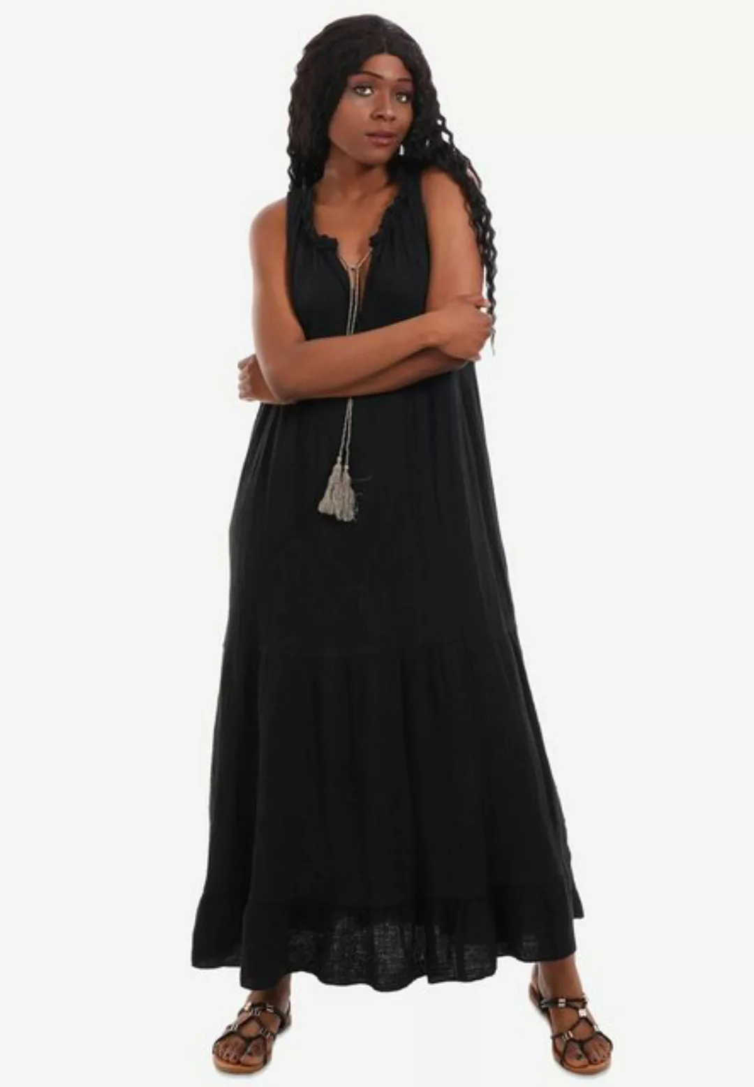 YC Fashion & Style Maxikleid Ärmelloses Maxikleid aus Musselin in Unifarbe günstig online kaufen