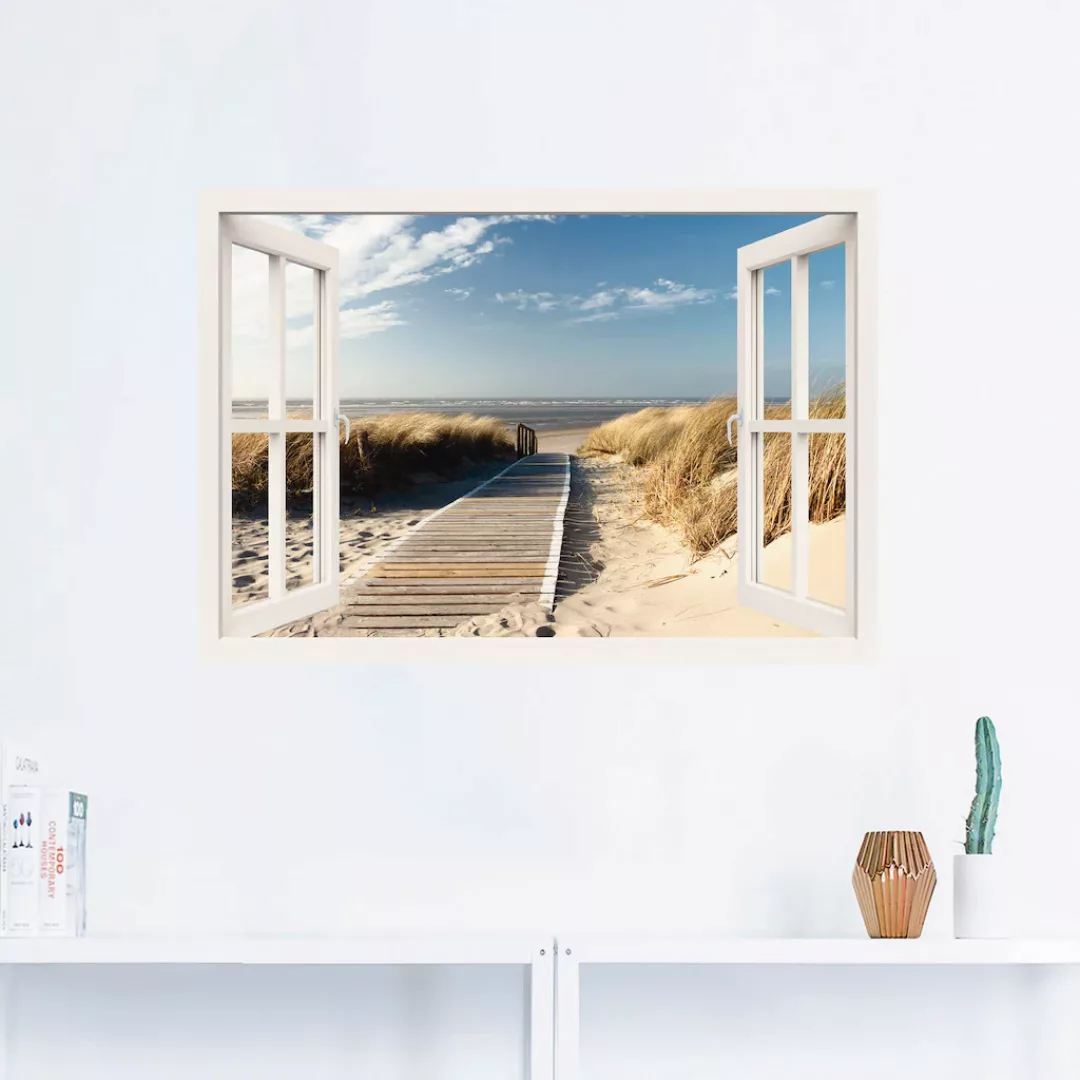 Artland Wandbild »Fensterblick Nordseestrand auf Langeoog«, Fensterblick, ( günstig online kaufen