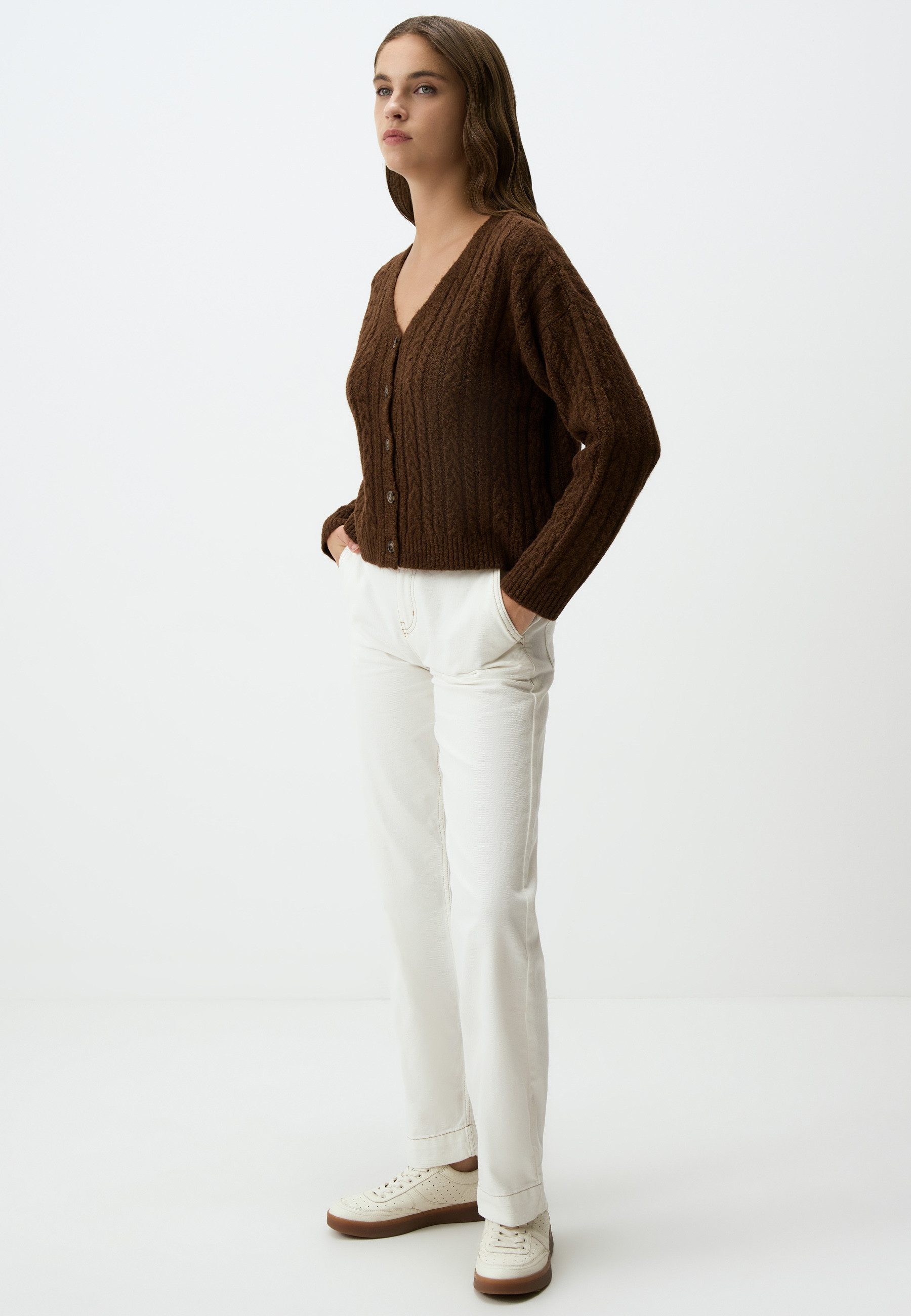 Jimmy Key Cardigan Schokoladenbraune Strickjacke Mit günstig online kaufen