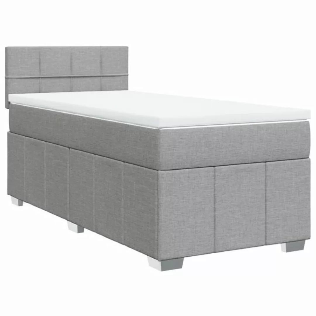 vidaXL Bett Boxspringbett mit Matratze Hellgrau 80x200 cm Stoff günstig online kaufen