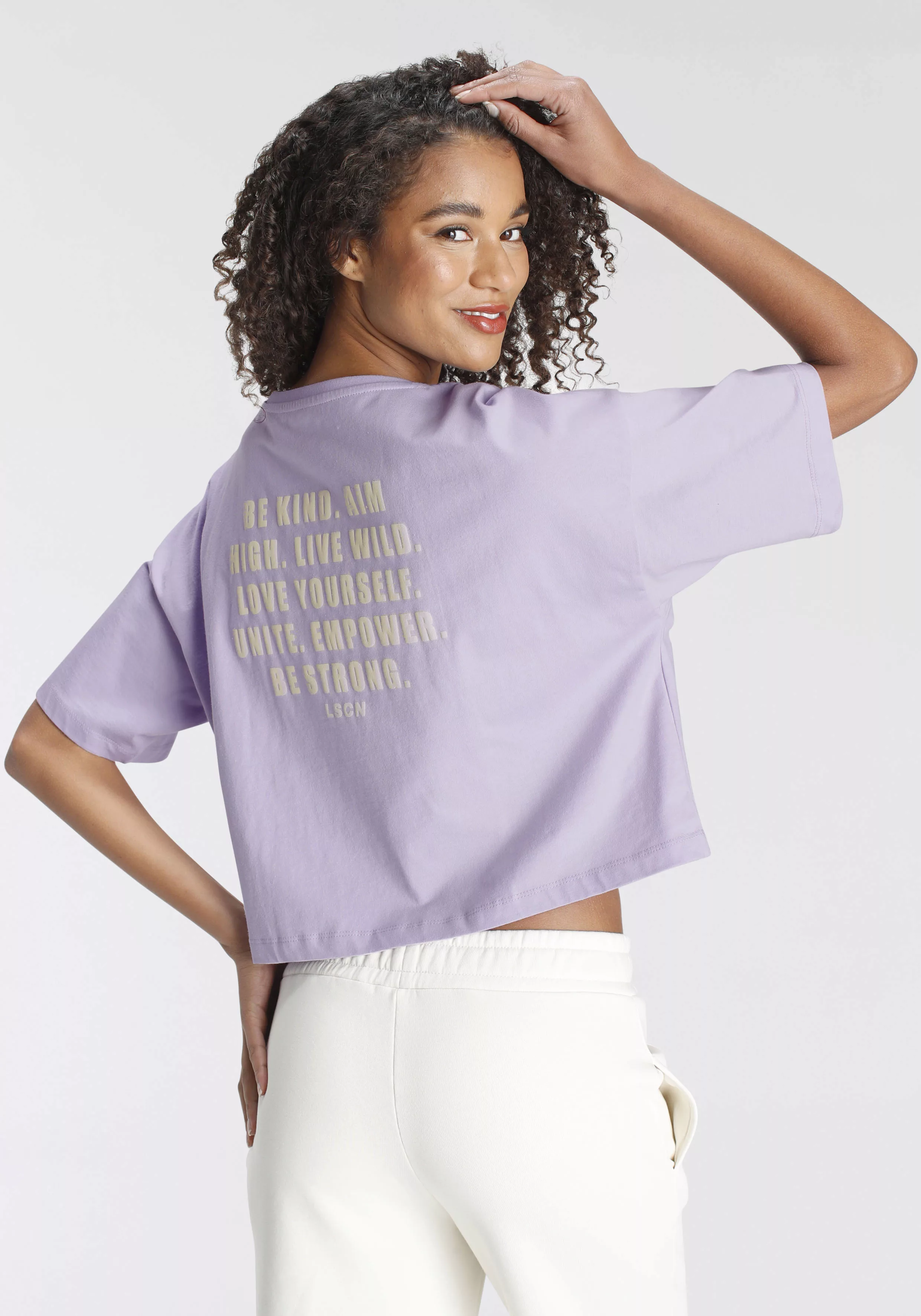 LASCANA Oversize-Shirt mit Schriftzug auf dem Rücken günstig online kaufen