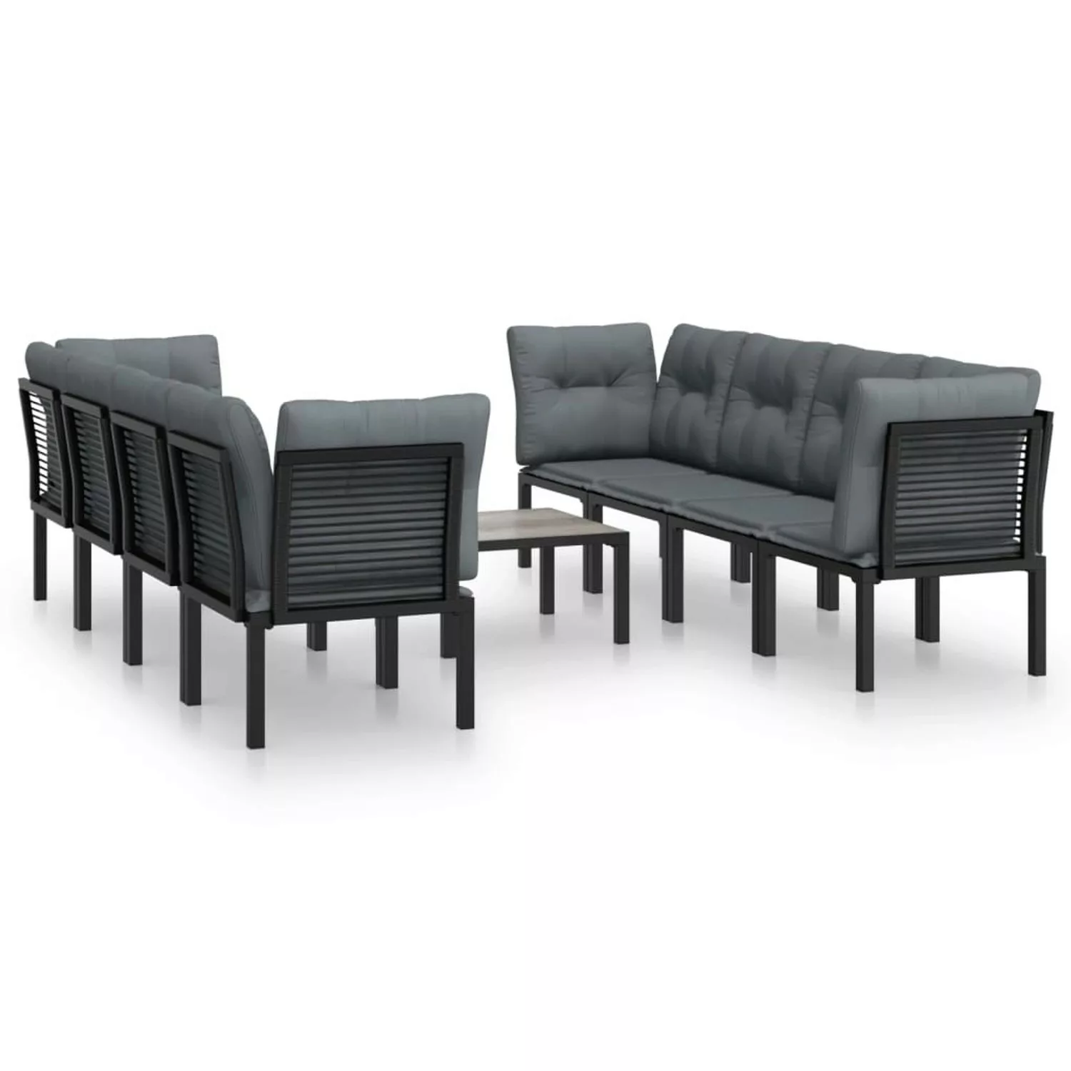 Vidaxl 9-tlg. Garten-lounge-set Schwarz Und Grau Poly Rattan günstig online kaufen