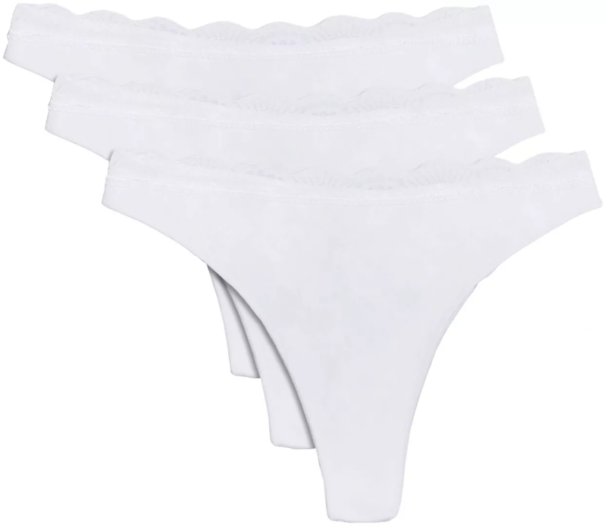 YSABEL MORA Tanga "BASIC COLLECTION COTTON WITH LACE", (3er Pack), nicht nu günstig online kaufen