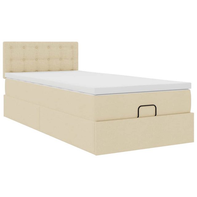 vidaXL Bett Ottoman-Bett mit Matratze & LEDs Creme 80x200 cm Stoff günstig online kaufen