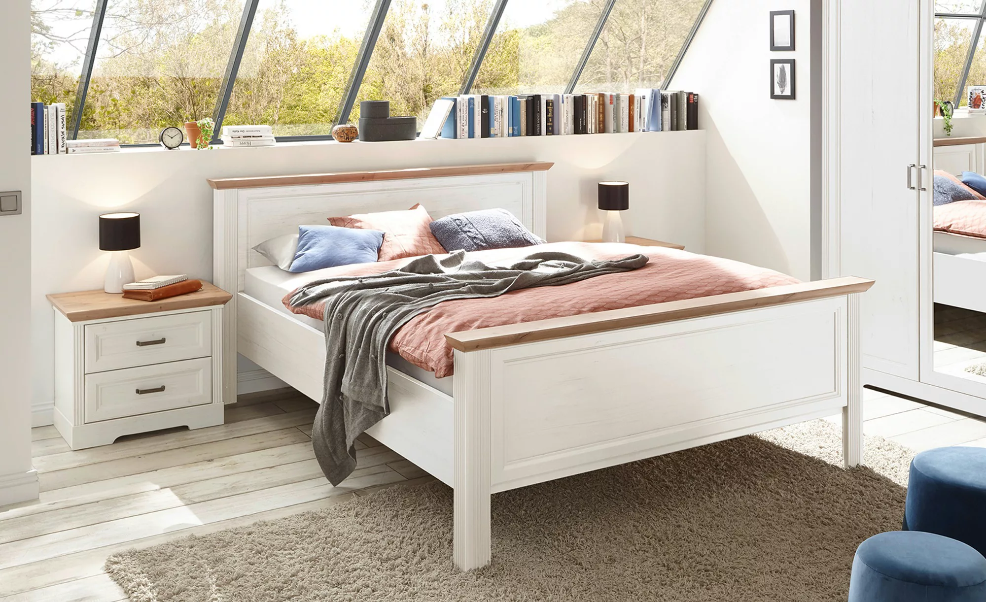 Doppelbett  Varese ¦ weiß ¦ Maße (cm): B: 185 H: 98 Betten > Komfortbetten günstig online kaufen