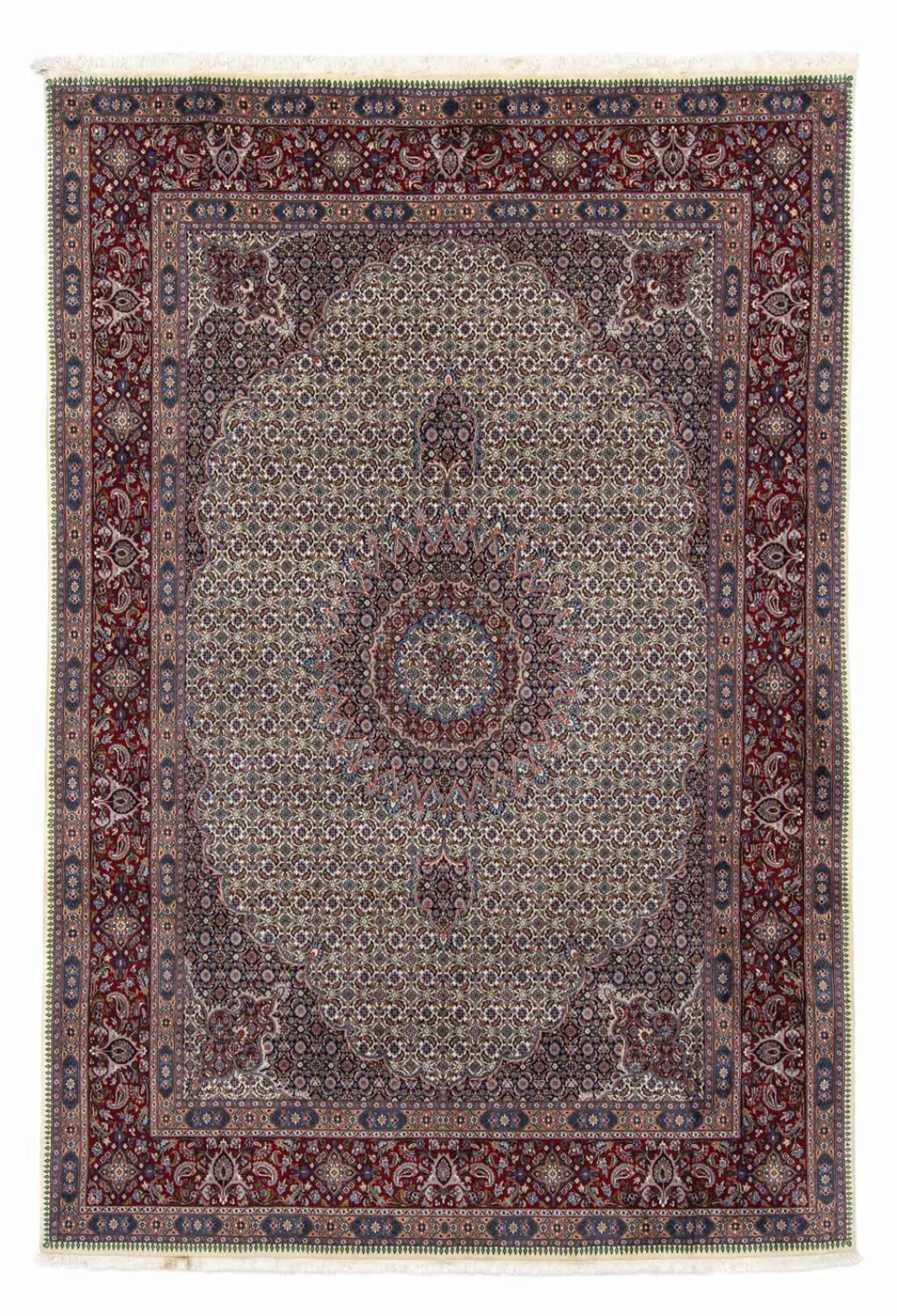 morgenland Wollteppich »Moud Medaillon Beige 286 x 197 cm«, rechteckig, Uni günstig online kaufen