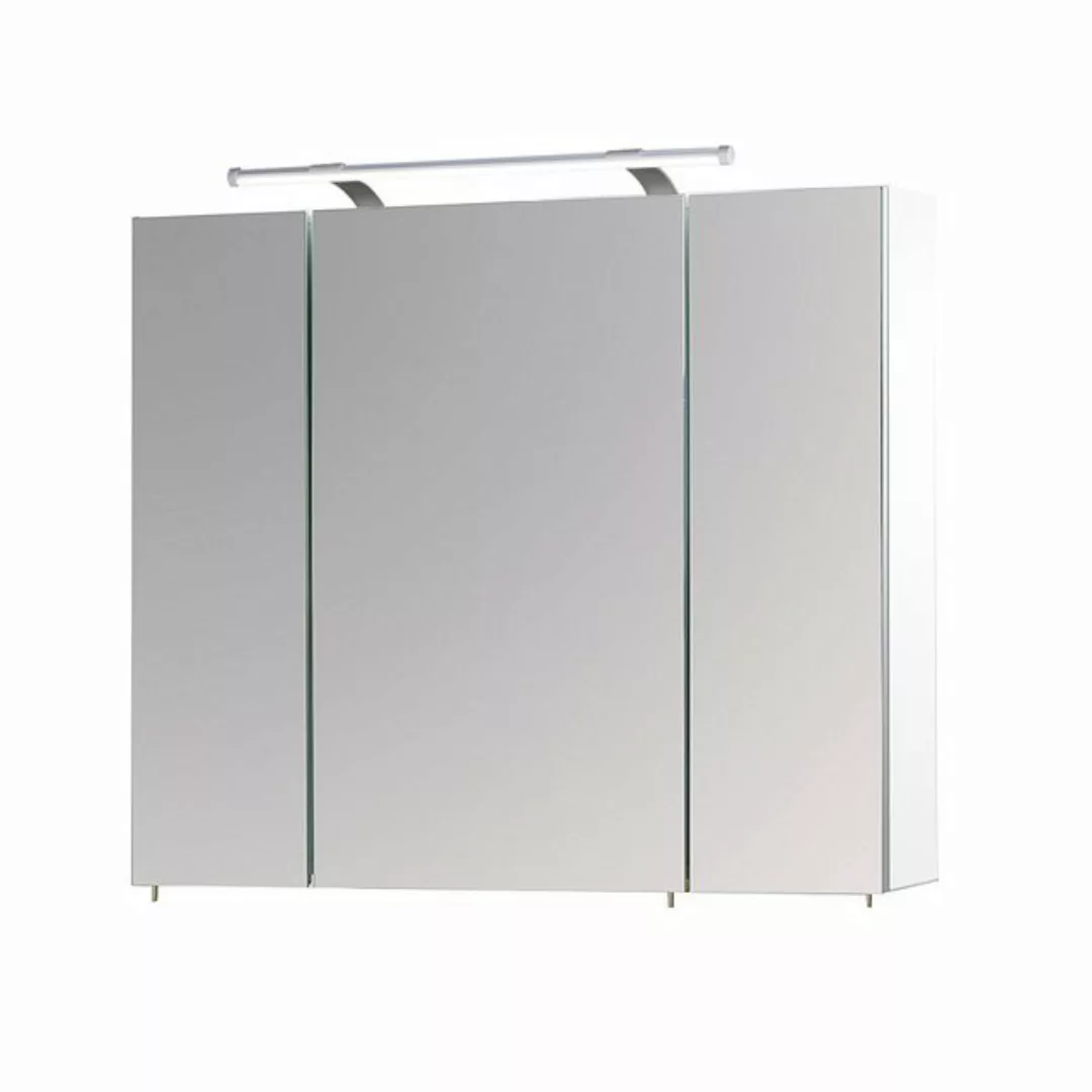 Lomadox Spiegelschrank LAHORE-04 Badmöbel Badschrank weiß LED Aufbauleuchte günstig online kaufen