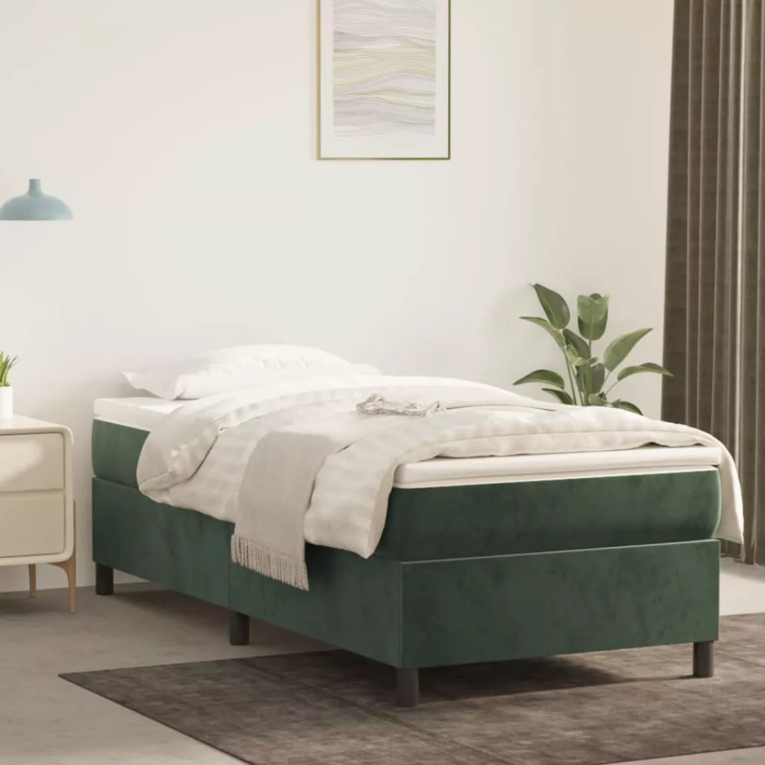 Vidaxl Boxspringbett Dunkelgrün 80x200 Cm Samt günstig online kaufen