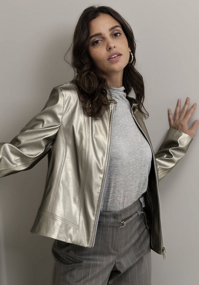 bianca Lederimitatjacke LUCILLE in Metallic-Look und mit coolem Innenfutter günstig online kaufen