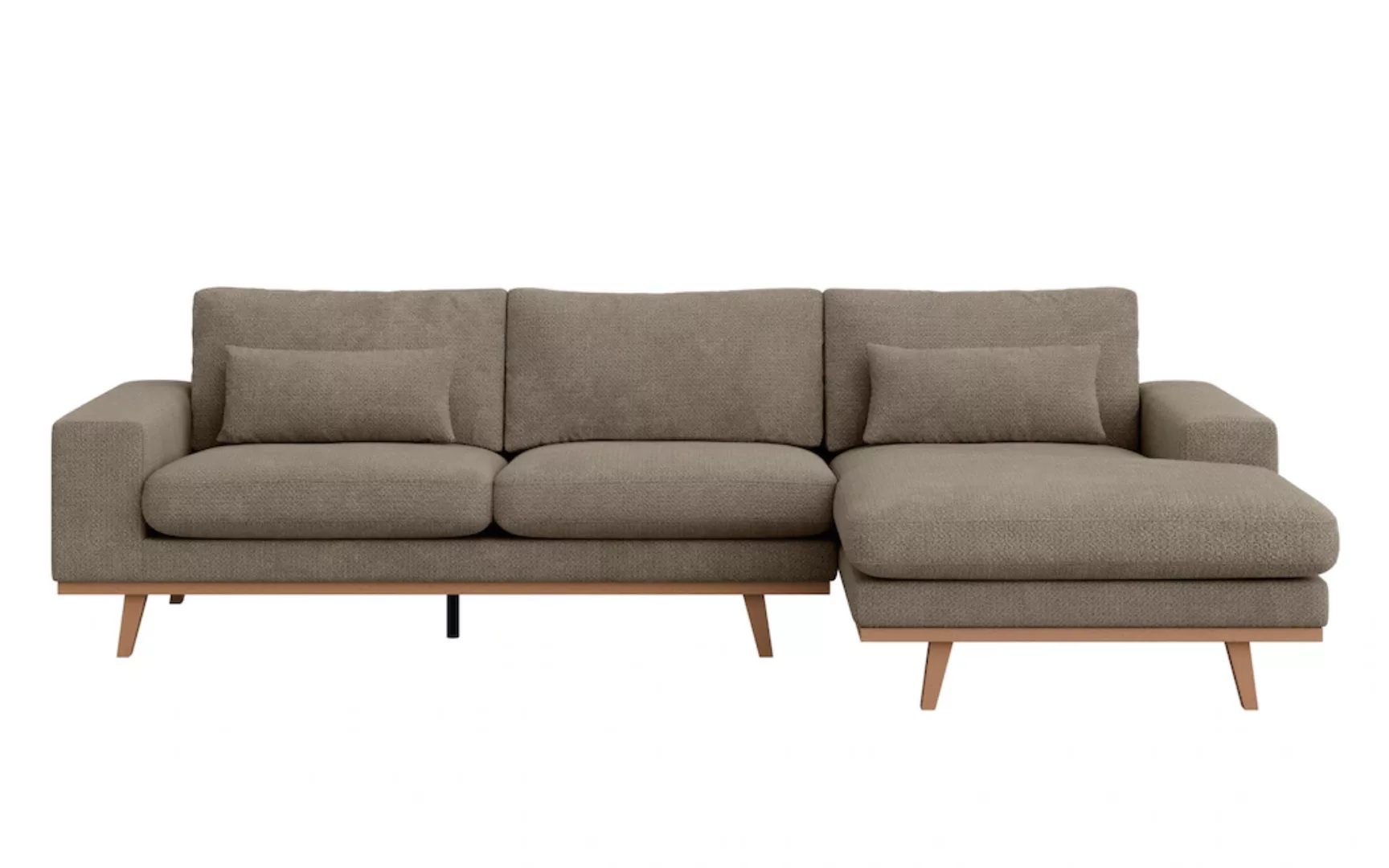 Home affaire Ecksofa Torino B/T/H: 282/151/81 cm, L-Form, edler Holzrahmen, günstig online kaufen