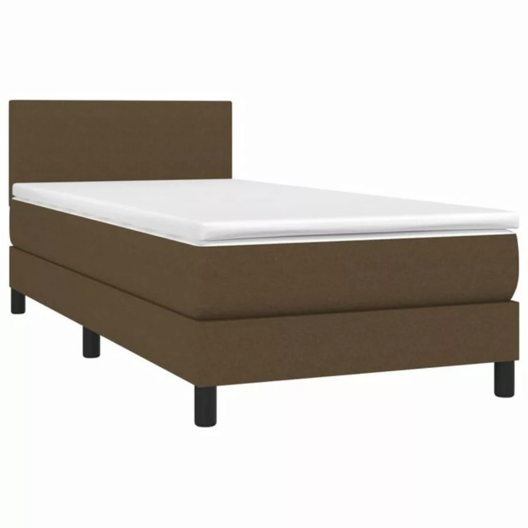 vidaXL Bett Boxspringbett mit Matratze & LED Dunkelbraun 80x200 cm Stoff günstig online kaufen