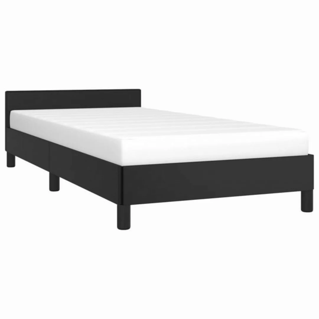 vidaXL Bett Bettgestell mit Kopfteil ohne Matratze Schwarz 80x200 cm günstig online kaufen