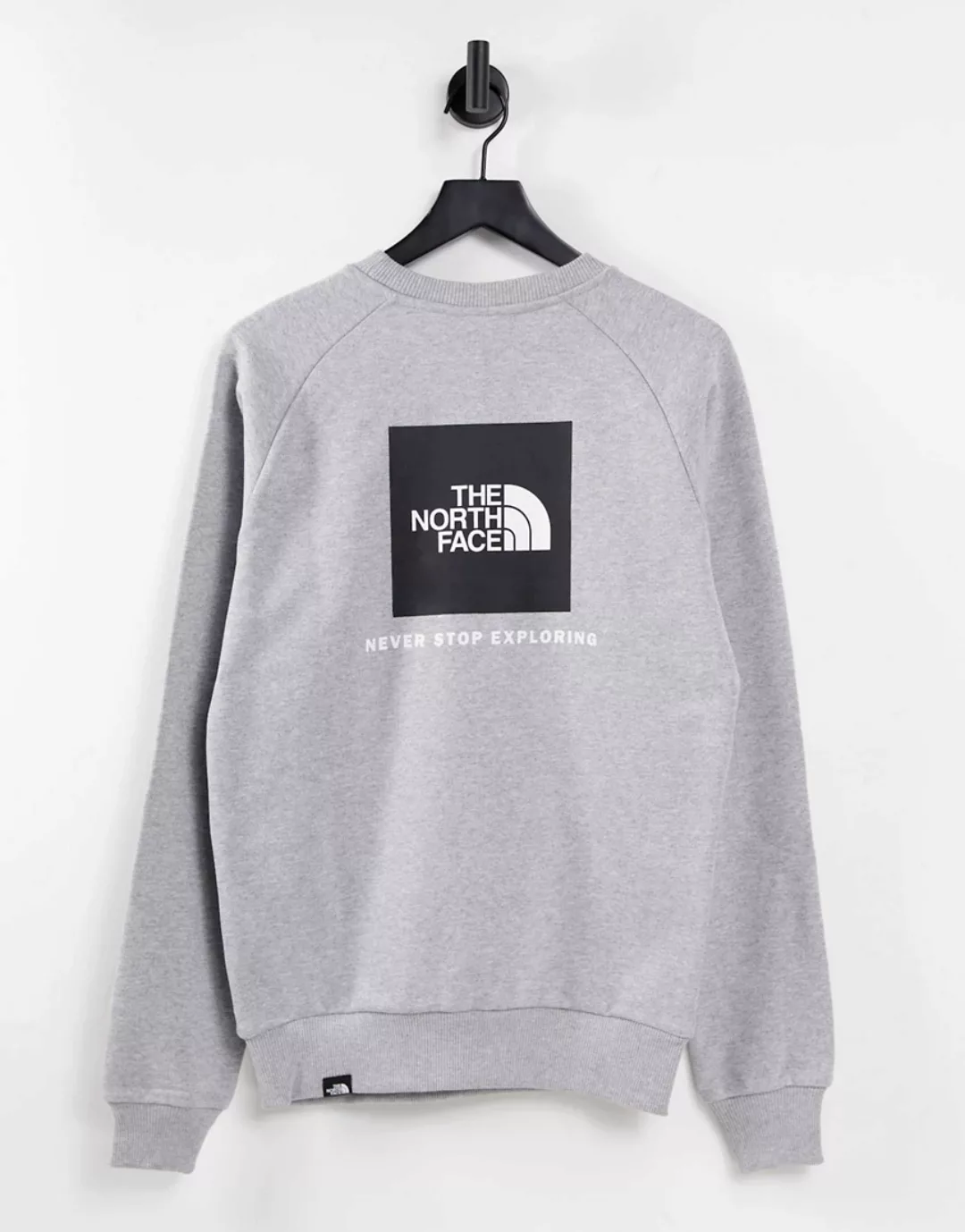 The North Face – Red Box – Graues Sweatshirt mit Raglanärmeln günstig online kaufen