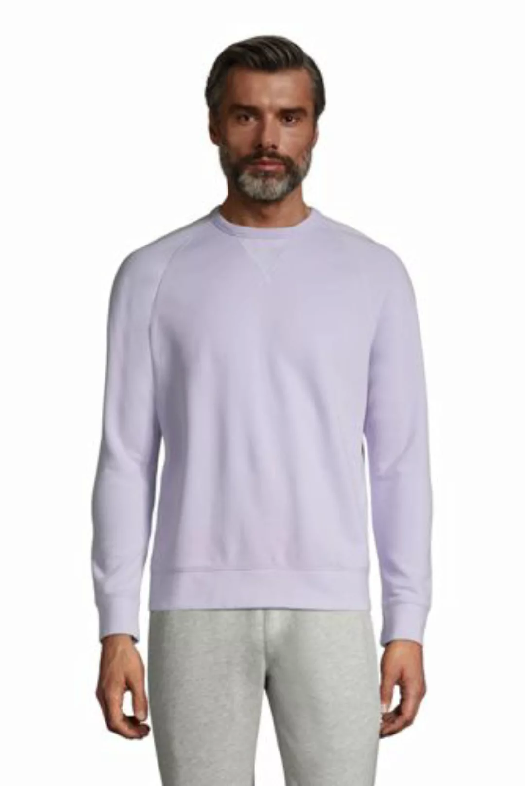 French Terry-Sweatshirt, Herren, Größe: S Normal, Lila, Baumwoll-Mischung, günstig online kaufen