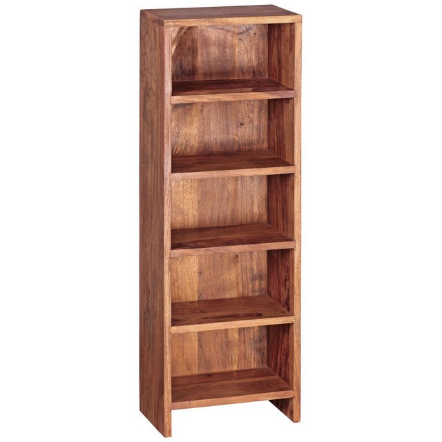 furnicato Bücherregal CD Regal MUMBAI Massivholz Sheesham Standregal 90 cm günstig online kaufen