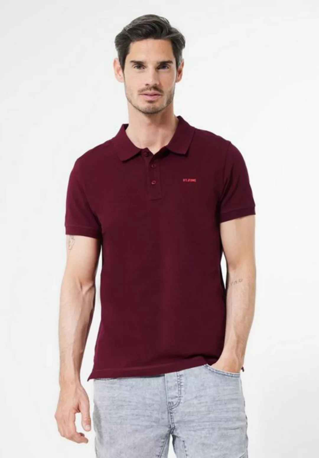 STREET ONE MEN Poloshirt, in Unifarbe günstig online kaufen