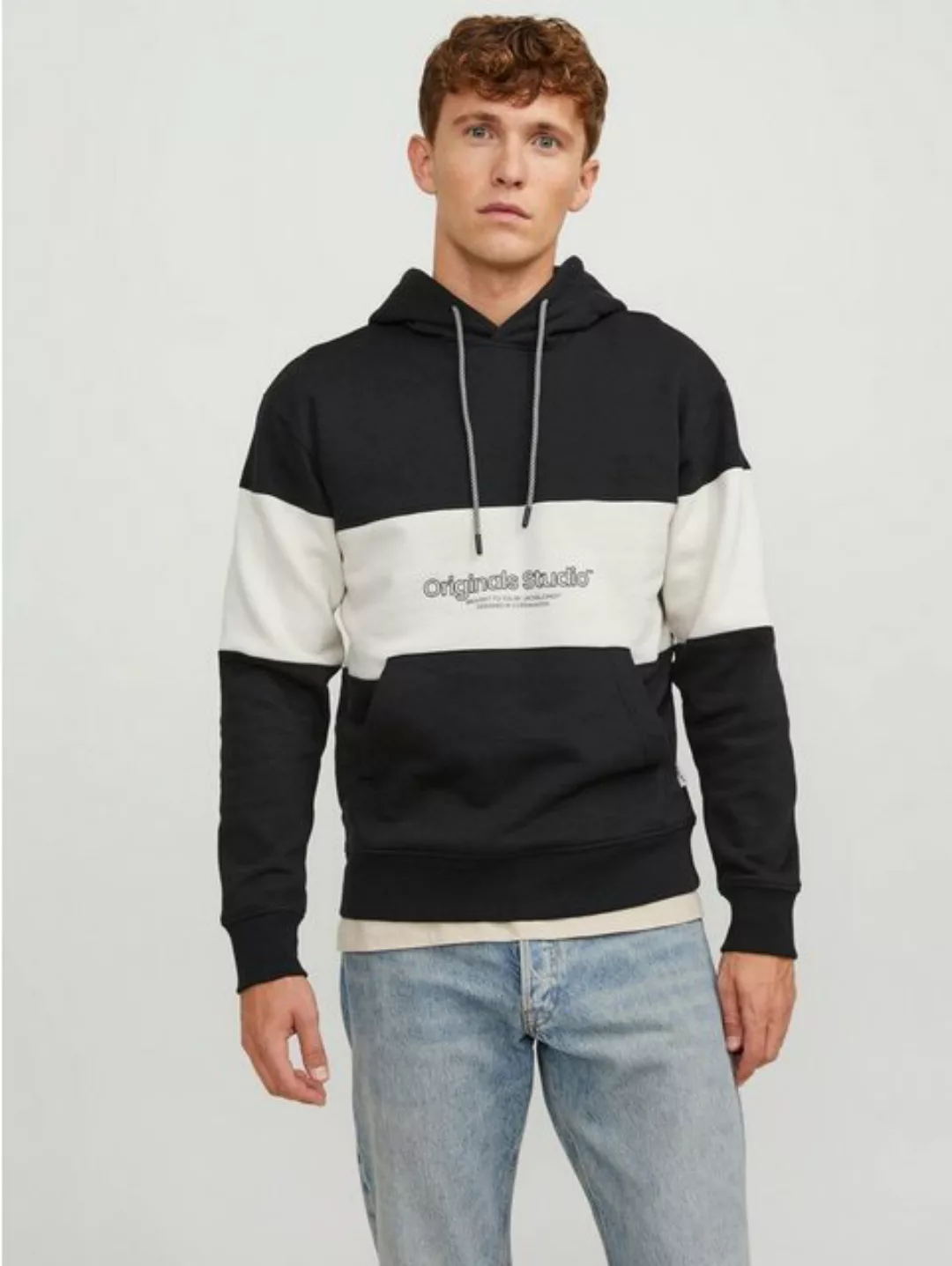 Jack & Jones Hoodie JORLAKEWOOD SWEAT HOOD BF mit coolem Print günstig online kaufen