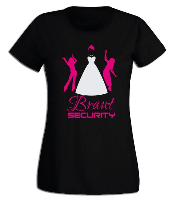 G-graphics Print-Shirt Damen T-Shirt - Braut Security JGA-Shirt, Junggesell günstig online kaufen