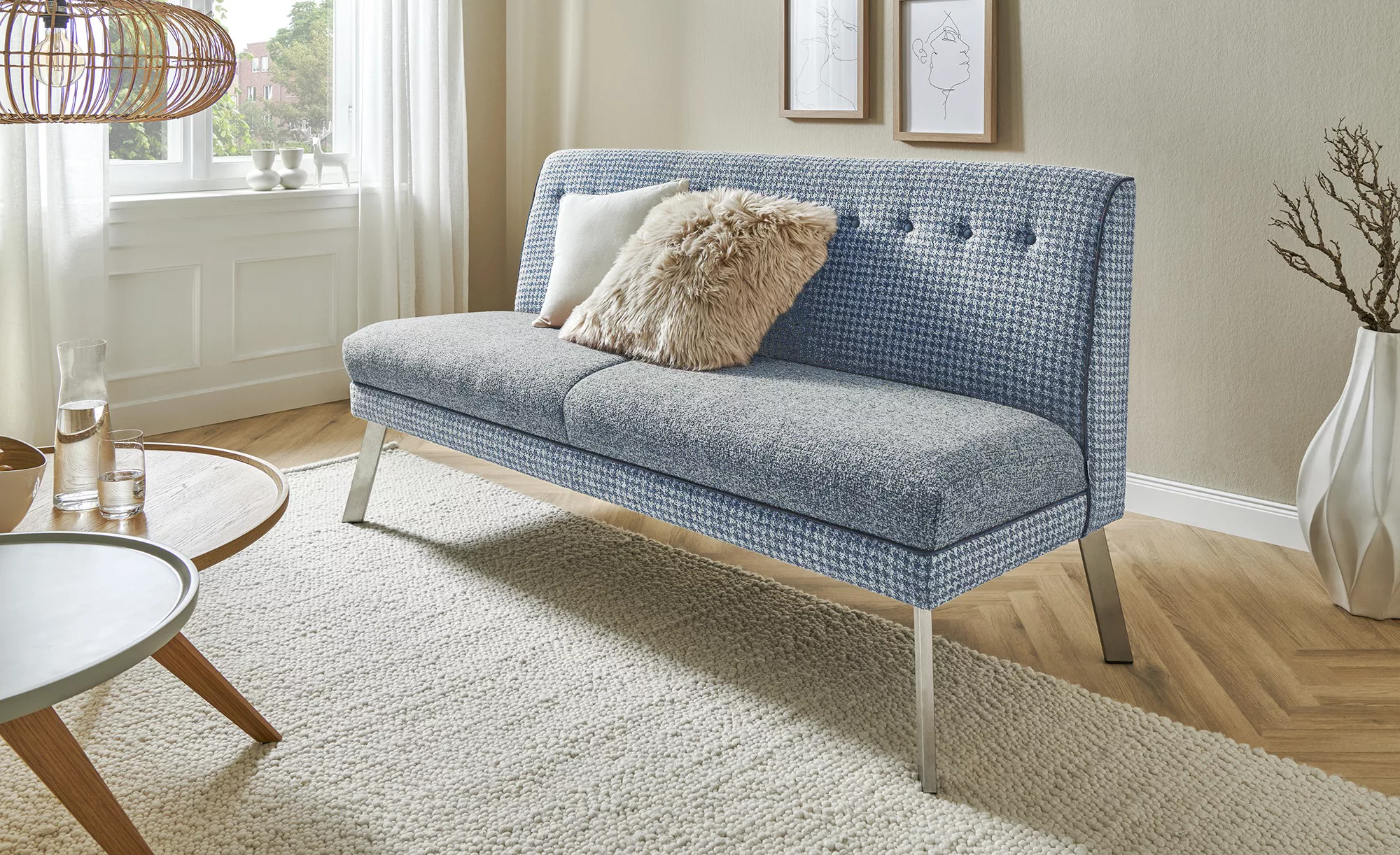 Barnickel Küchensofa  Tabea ¦ blau ¦ Maße (cm): B: 226 H: 92 T: 72 Bänke > günstig online kaufen